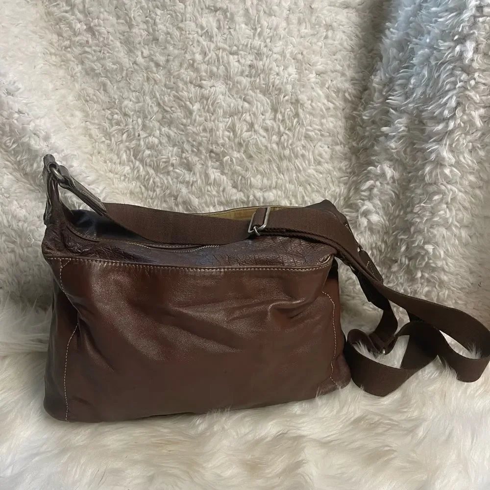 Vintage Toyooka Handmade craftsman made in Japan distressed Brown leather bag